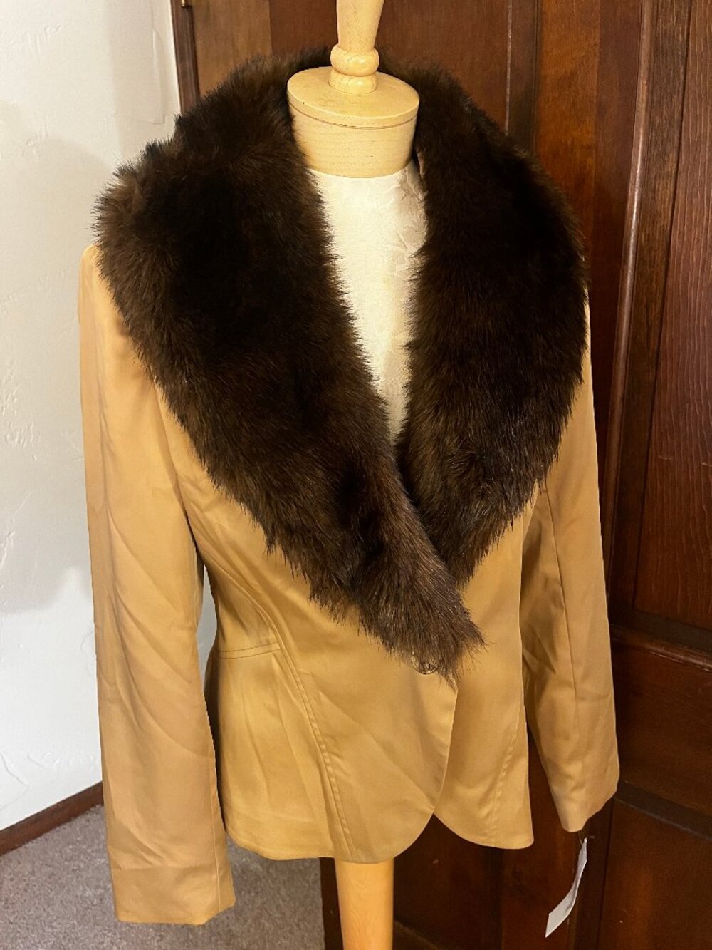 NWT Russell Kemp Purple Label Removable Faux Fur Collar Jacket